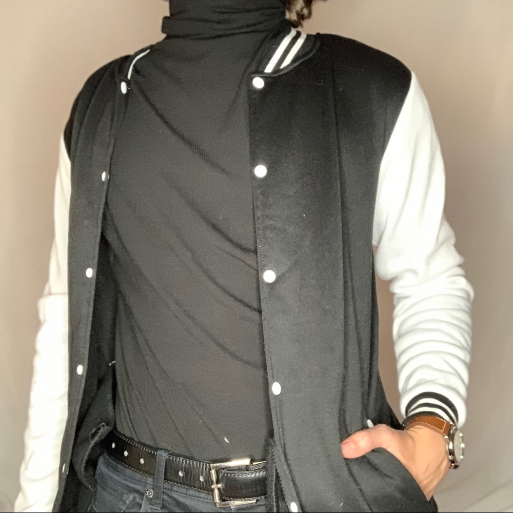 Baby Driver Black and White Varsity Jacket